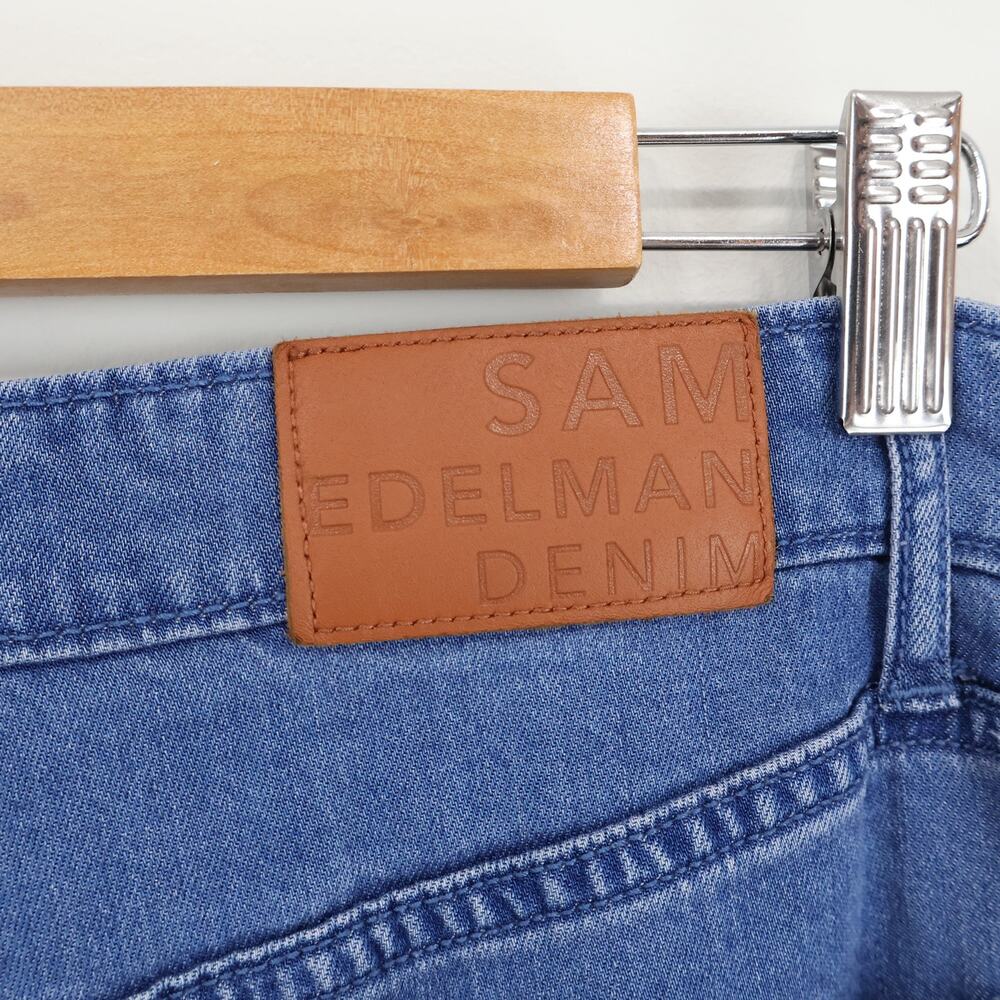Sam Edelman High Rise Cuffed Wide Leg Jean Medium Denim Size 28 Long - Picture 8 of 10
